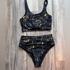 Black + gold bikini, size L